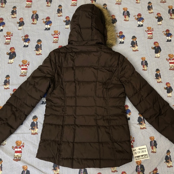 Tommy Hilfiger Quilted Parka Brown Hooded Jacket S - Picture 7 of 8